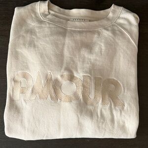 Sezane Cream 'Amour' Sweatshirt Sz Small